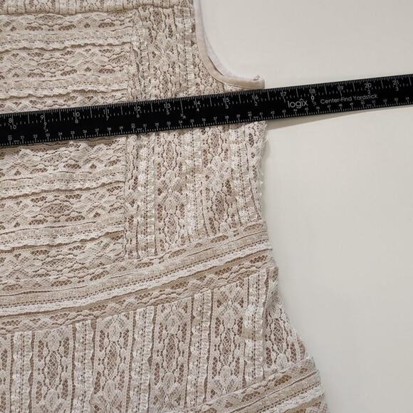 Vince Camuto Fit & Flare Dress Womens Medium Ivory Lace Sleeveless Knee Length - Picture 9 of 15